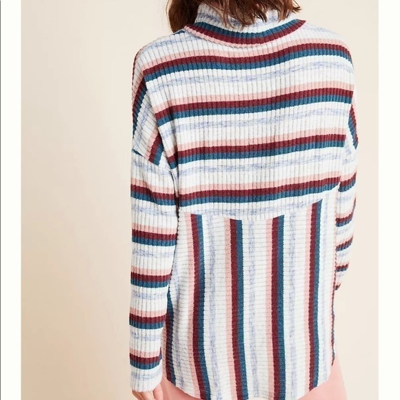 Saturday/Sunday by Anthropologie Pippa Hacci Striped Turtleneck Oversize Sweater - Picture 7 of 9